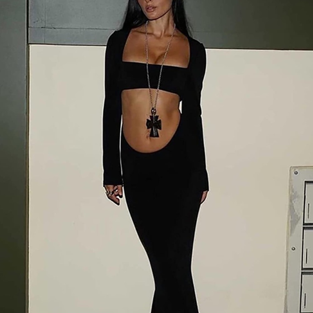 Black cut out dress